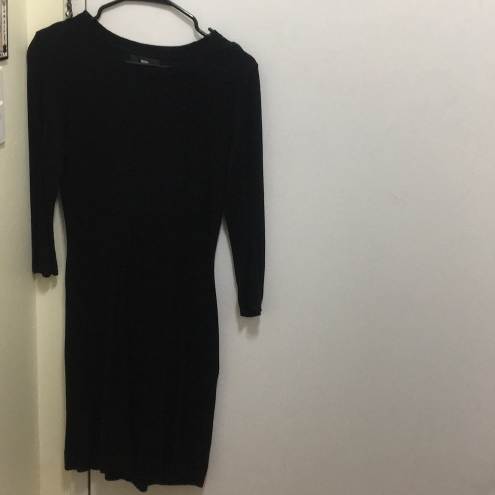 Black long sleeve sweater dress